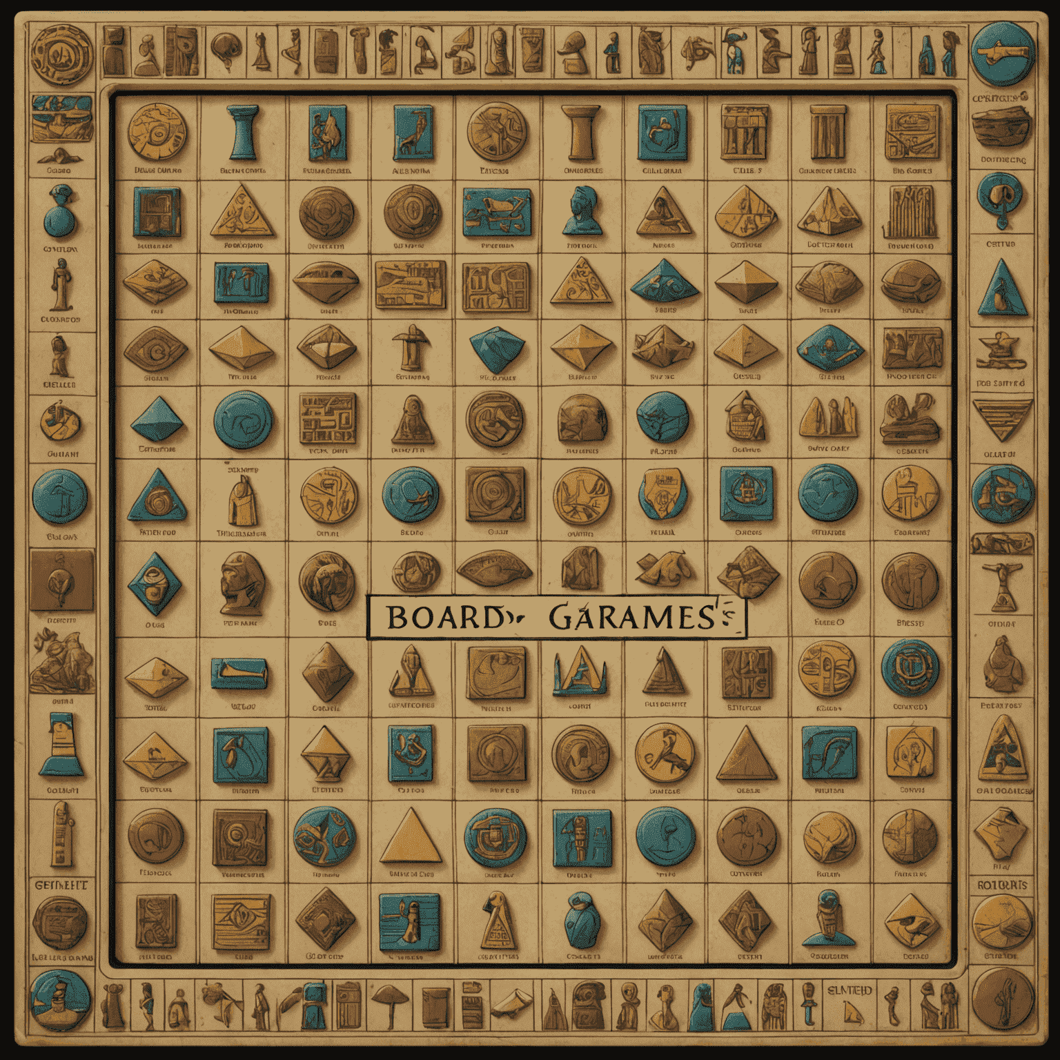 A timeline showing the evolution of board games from ancient Egyptian Senet to modern digital hybrid games, with iconic games highlighted along the way